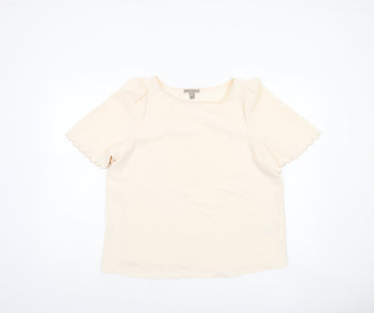 Womens UK Size 10 River Island Beige Basic Blouse