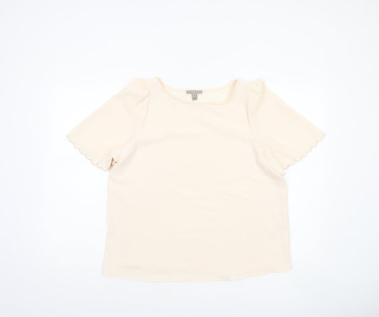 Womens UK Size 10 River Island Beige Basic Blouse