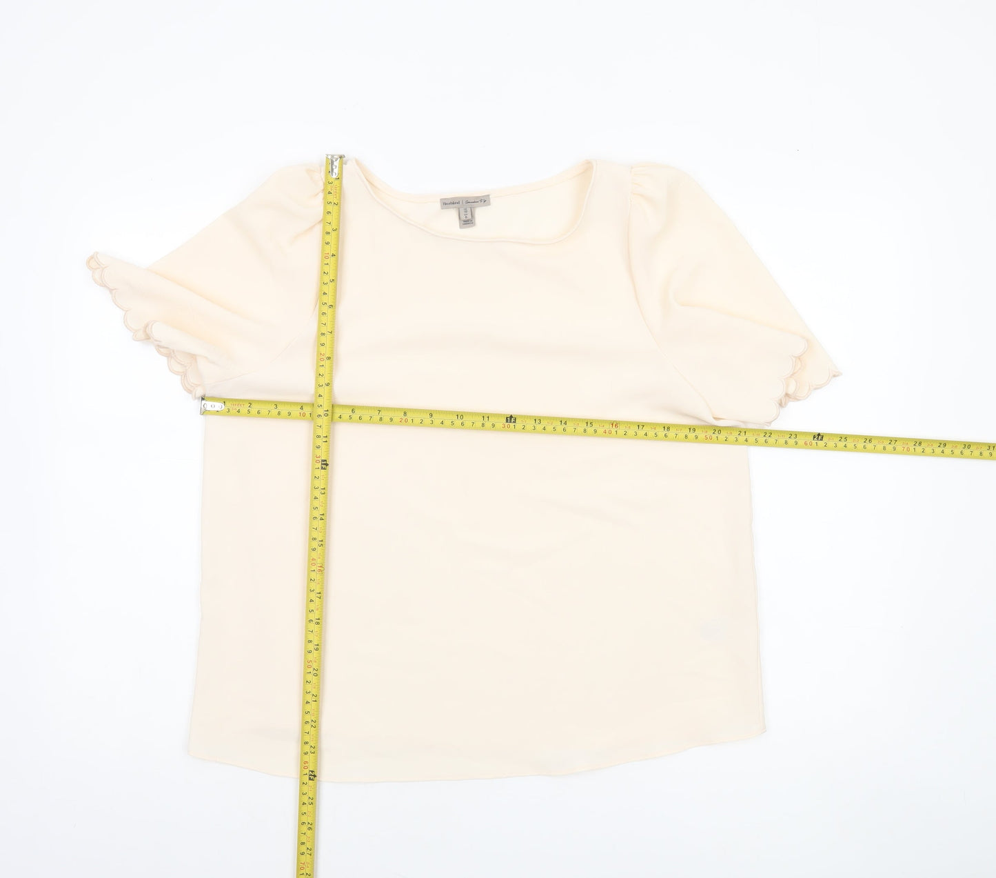 Womens UK Size 10 River Island Beige Basic Blouse