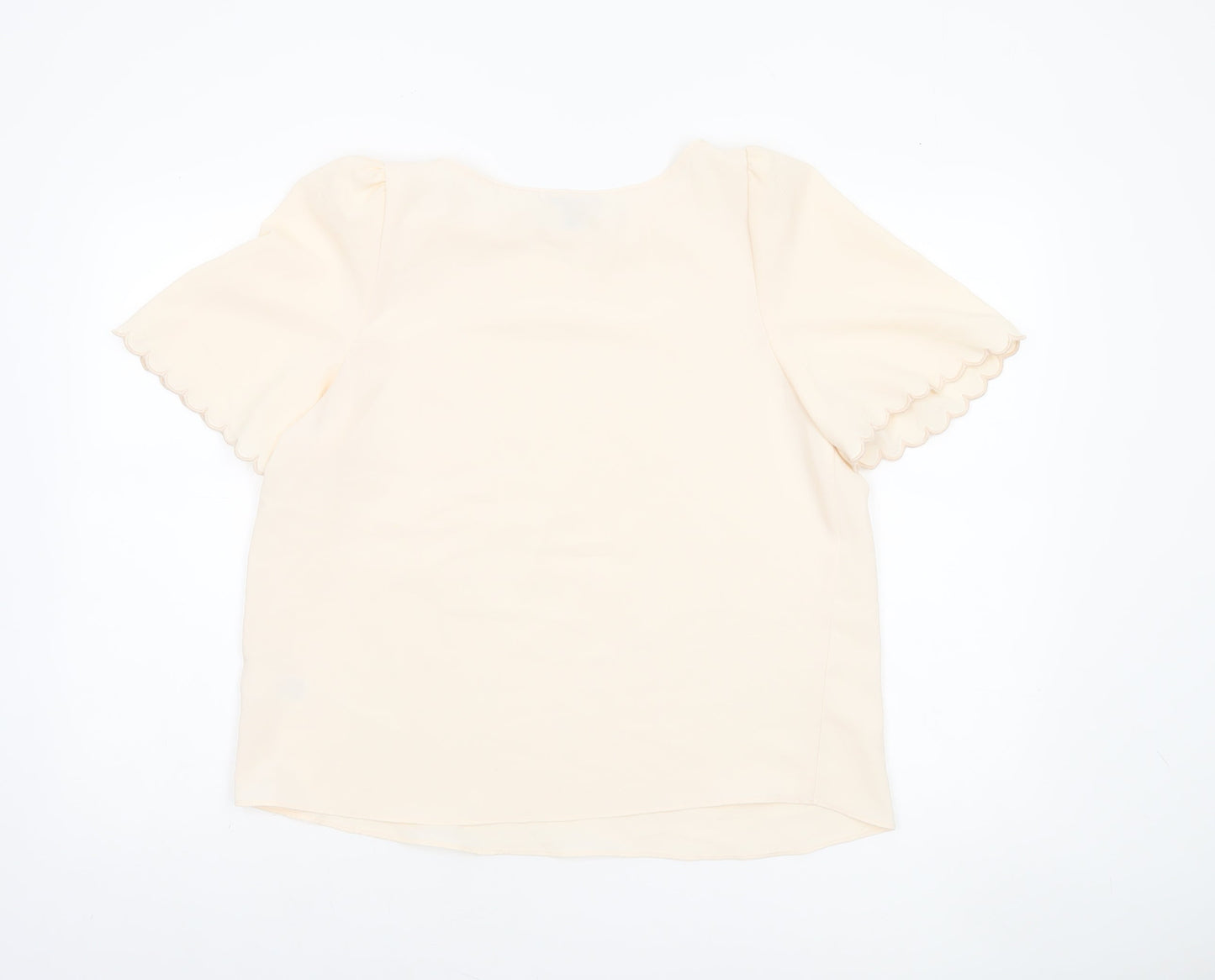 Womens UK Size 10 River Island Beige Basic Blouse