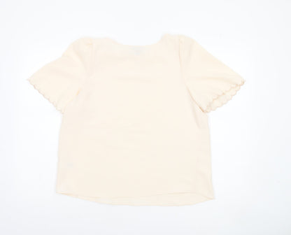 Womens UK Size 10 River Island Beige Basic Blouse