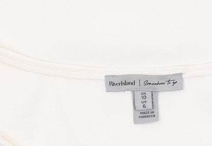Womens UK Size 10 River Island Beige Basic Blouse