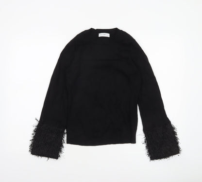 Gallery Womens Black Crew Neck Flared Sleeve Jumper Size S