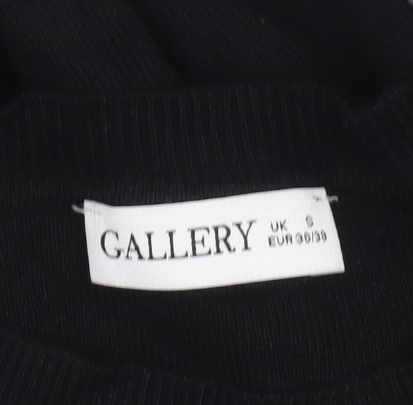 Gallery Womens Black Crew Neck Flared Sleeve Jumper Size S