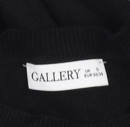 Gallery Womens Black Crew Neck Flared Sleeve Jumper Size S