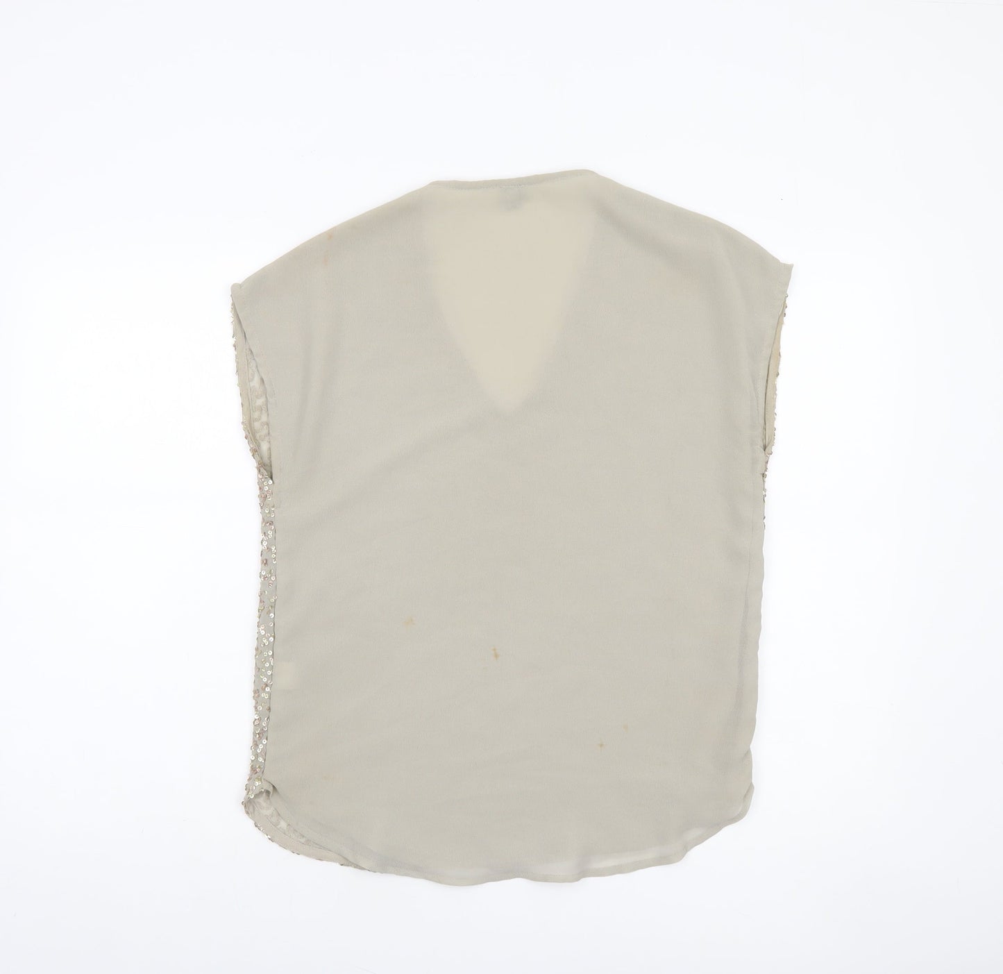 Womens UK Size 8 River Island Beige Tunic Blouse