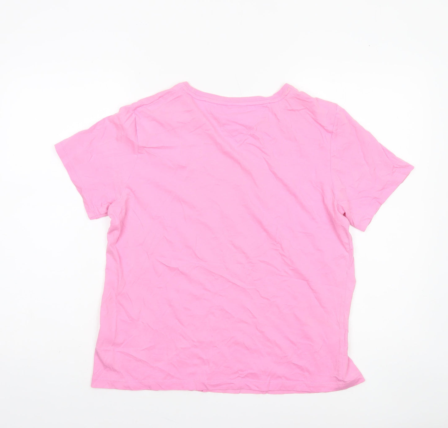 Womens UK Size L Tommy Jeans Pink Basic T-Shirt
