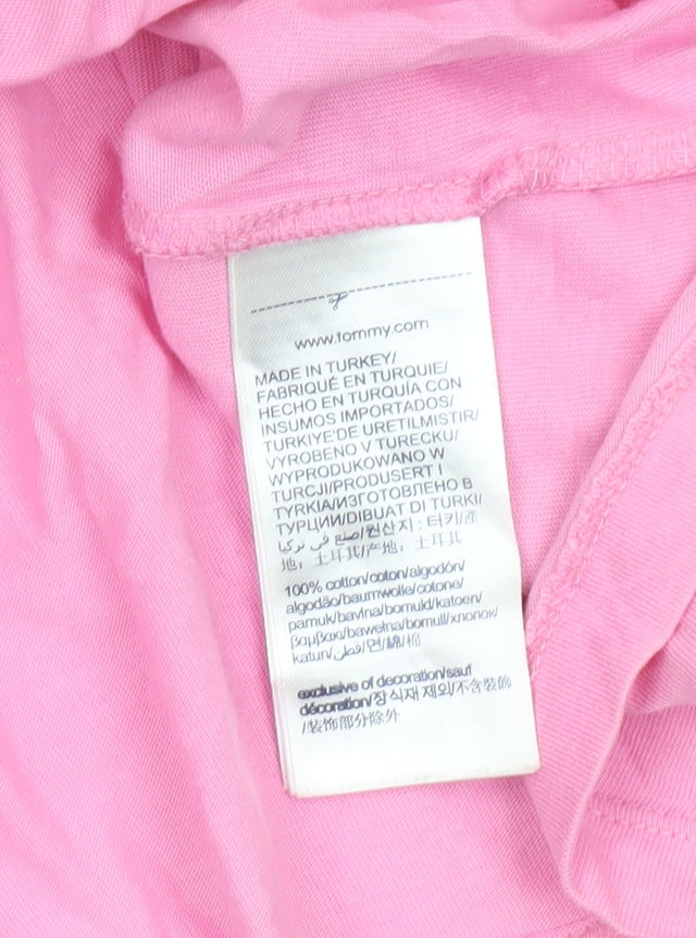 Womens UK Size L Tommy Jeans Pink Basic T-Shirt