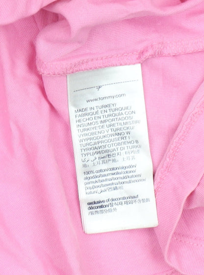 Womens UK Size L Tommy Jeans Pink Basic T-Shirt
