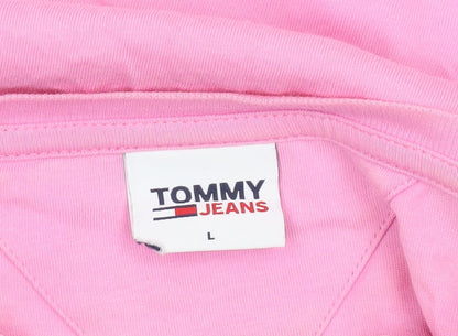 Womens UK Size L Tommy Jeans Pink Basic T-Shirt