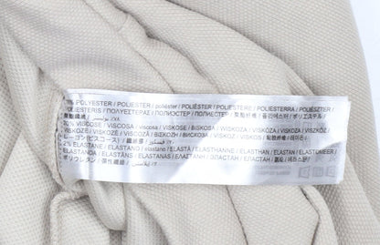 MNG Women's Beige Tapered Knit Trousers Size M Comfortable Workwear Pants