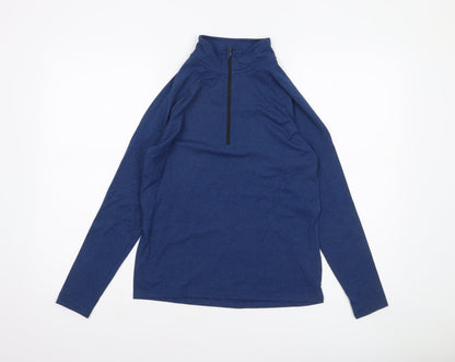 St. Bernard Blue Men's S Long Sleeve 1/4 Zip Activewear Top