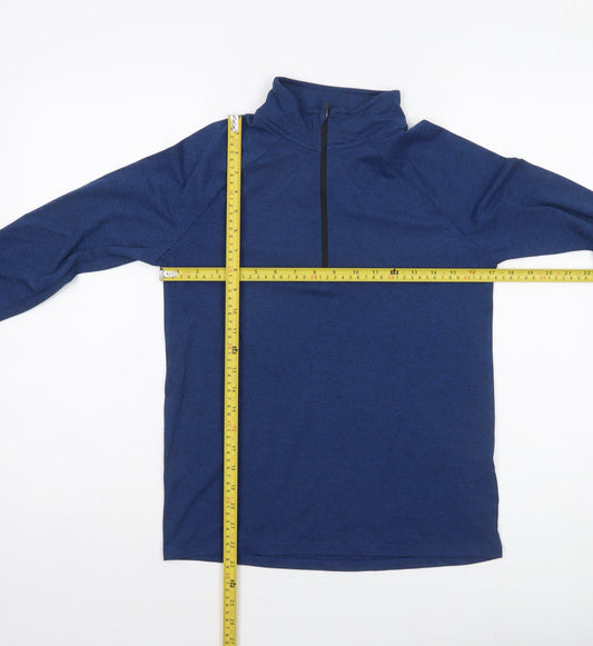 St. Bernard Blue Men's S Long Sleeve 1/4 Zip Activewear Top