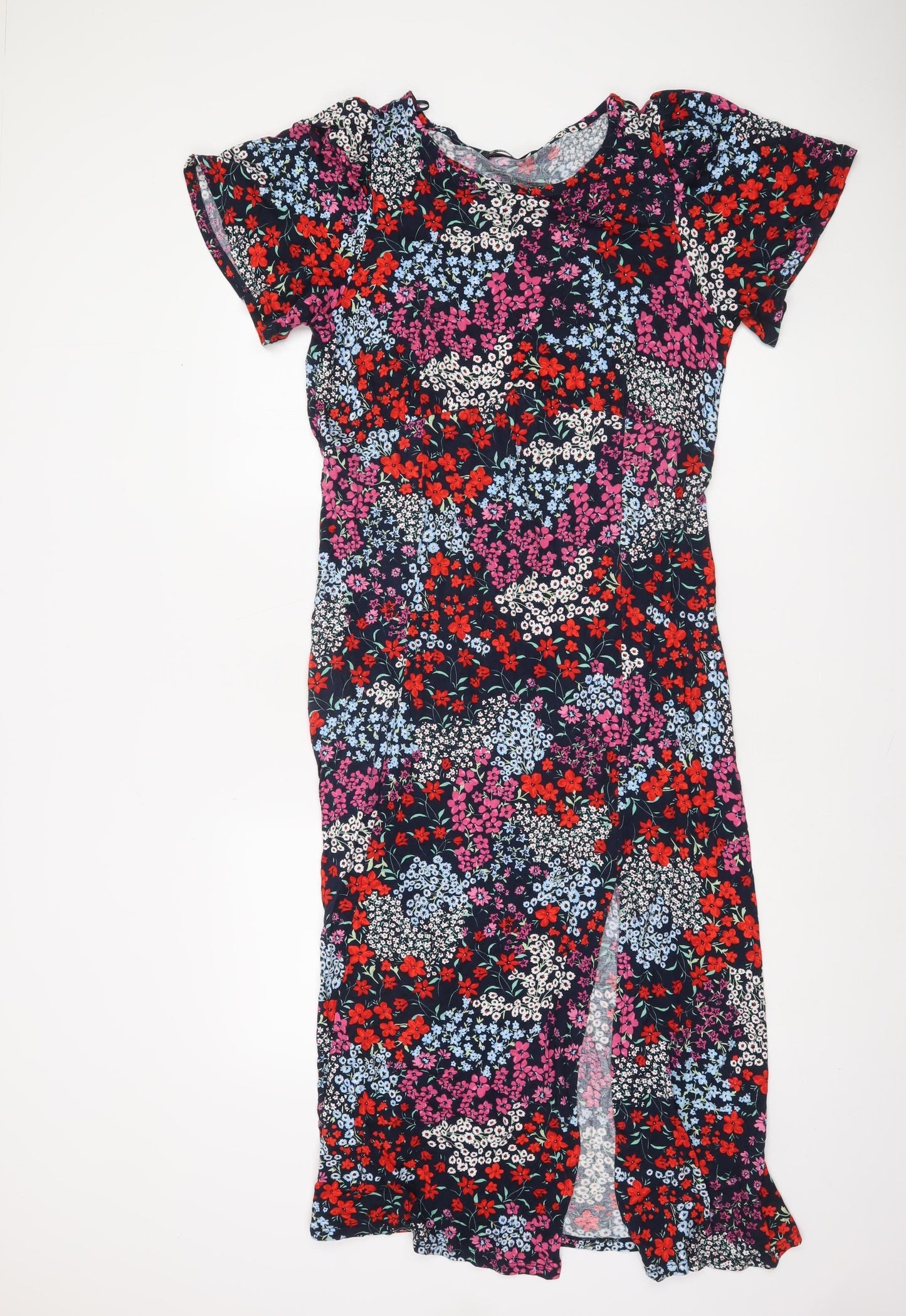 Dunnes Womens Multicoloured Floral Midi Fit & Flare Dress Size 14