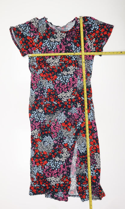 Dunnes Womens Multicoloured Floral Midi Fit & Flare Dress Size 14