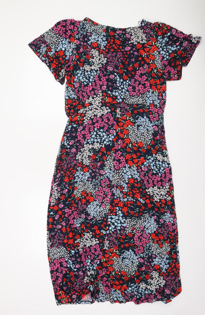 Dunnes Womens Multicoloured Floral Midi Fit & Flare Dress Size 14