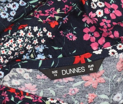 Dunnes Womens Multicoloured Floral Midi Fit & Flare Dress Size 14
