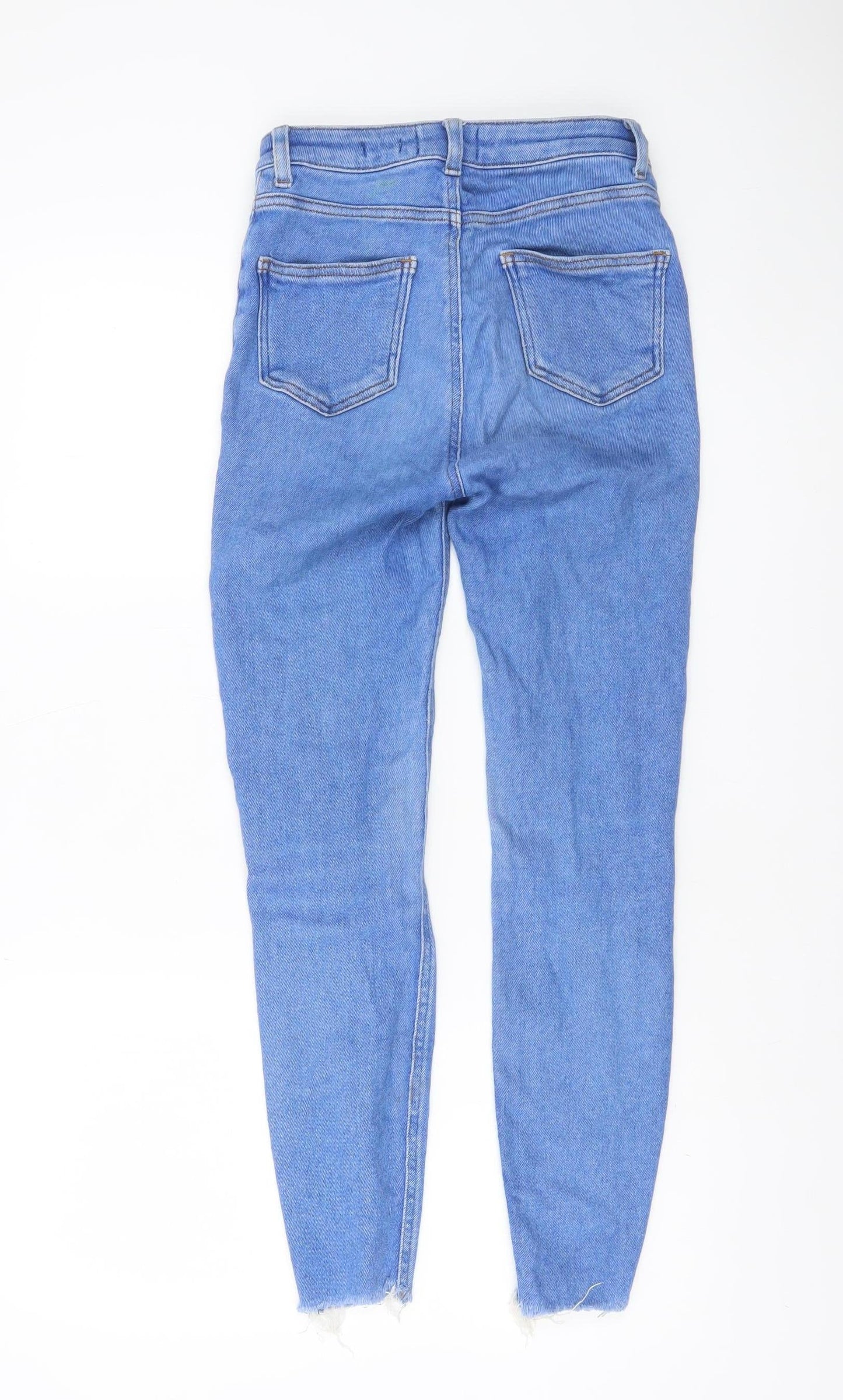 New Look Women’s Blue Skinny High Rise Distressed Halli Disco Jeans Size 8