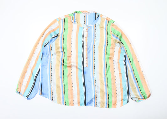 Womens UK Size 20 Gallery Multicoloured Basic Blouse