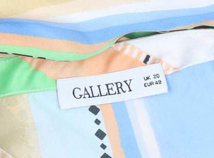 Womens UK Size 20 Gallery Multicoloured Basic Blouse