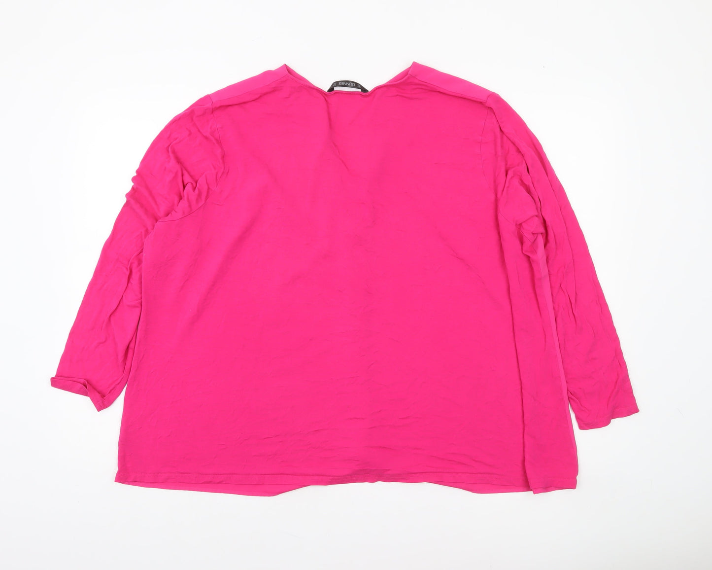 Dunnes Women’s Pink V-Neck Long Sleeve Blouse Size 2XL