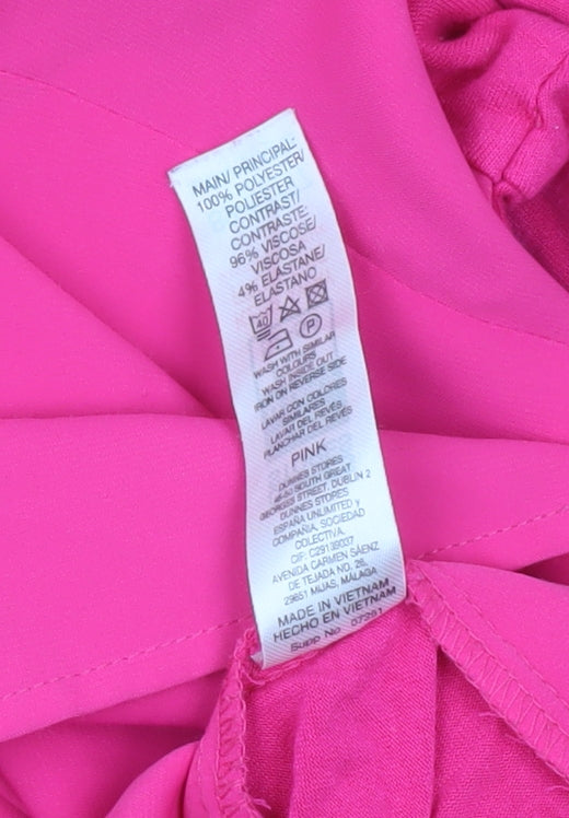 Dunnes Women’s Pink V-Neck Long Sleeve Blouse Size 2XL