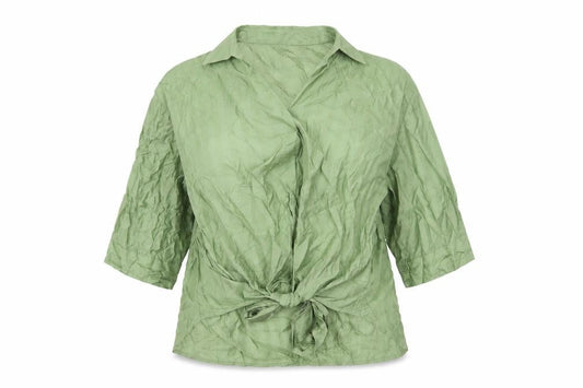 Womens UK Size 10 F&F Green Wrap Blouse