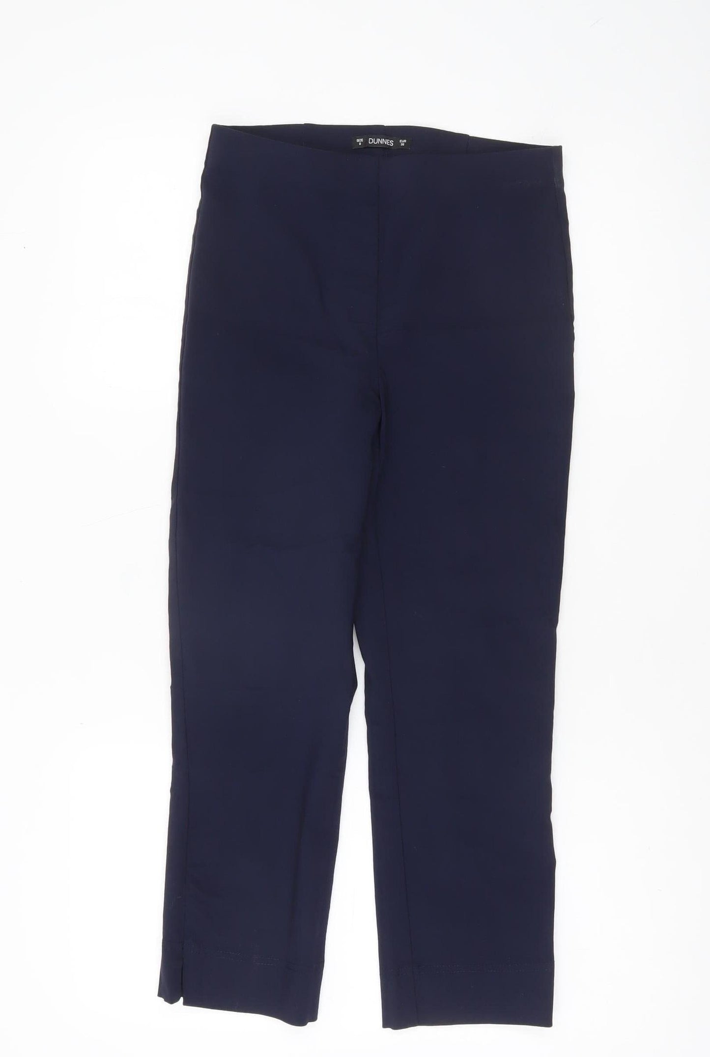 Womens UK Size 8 Dunnes Slim Fit Cropped Blue Trousers