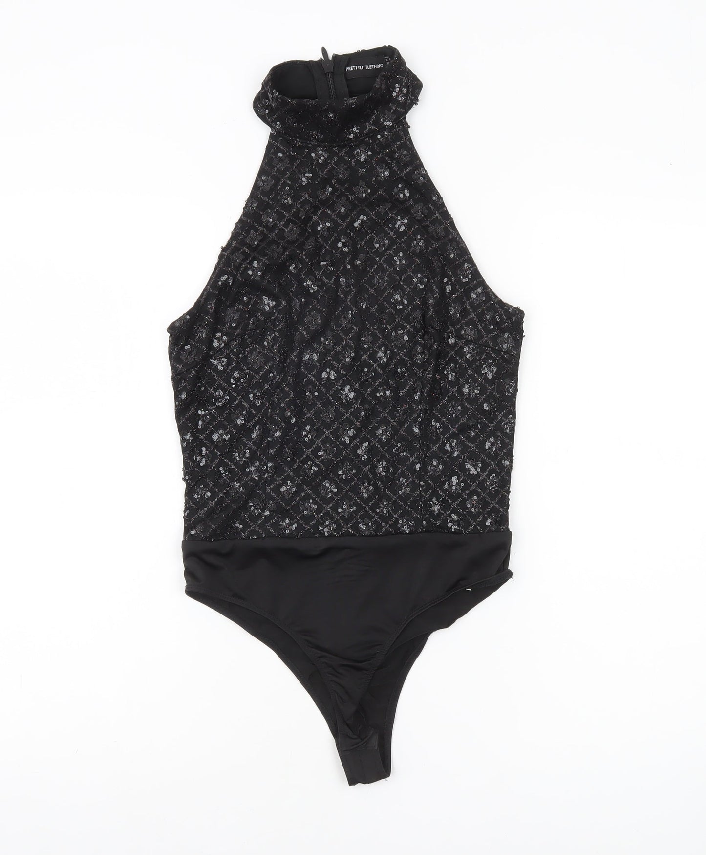 Womens UK Size 8 PRETTYLITTLETHING One-Piece Black Bodysuit