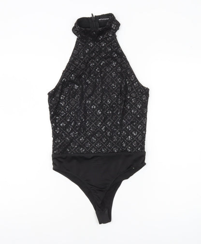 Womens UK Size 8 PRETTYLITTLETHING One-Piece Black Bodysuit