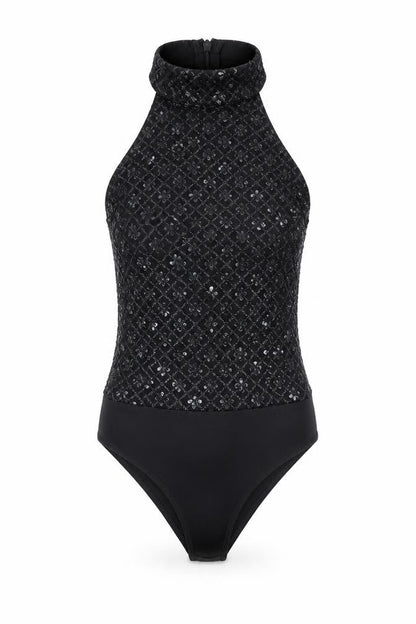Womens UK Size 8 PRETTYLITTLETHING One-Piece Black Bodysuit