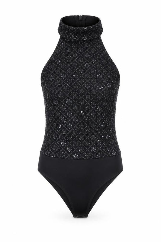 Womens UK Size 8 PRETTYLITTLETHING One-Piece Black Bodysuit