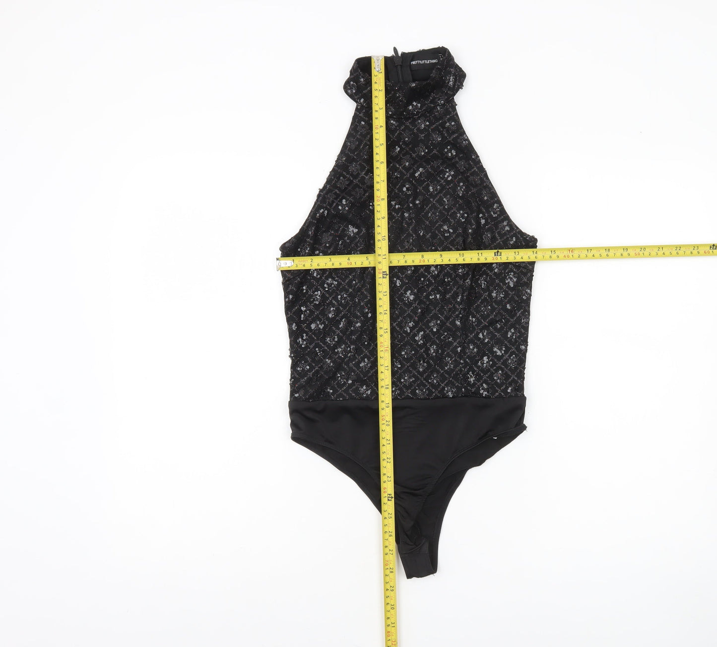 Womens UK Size 8 PRETTYLITTLETHING One-Piece Black Bodysuit