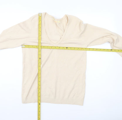 River Island Womens Beige V-Neck Pullover Jumper Size 14