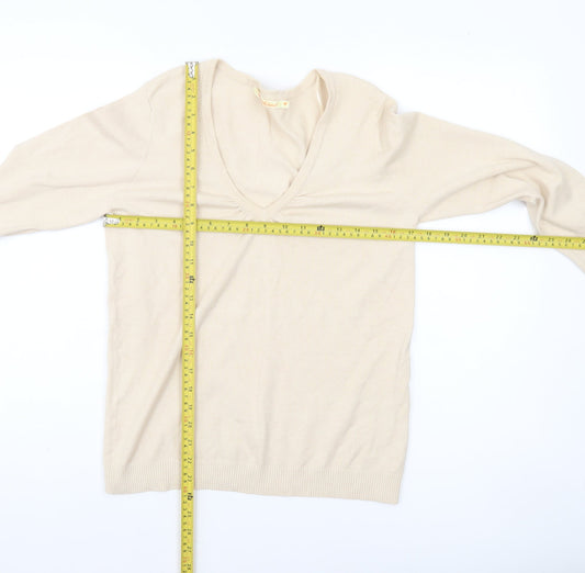 River Island Womens Beige V-Neck Pullover Jumper Size 14