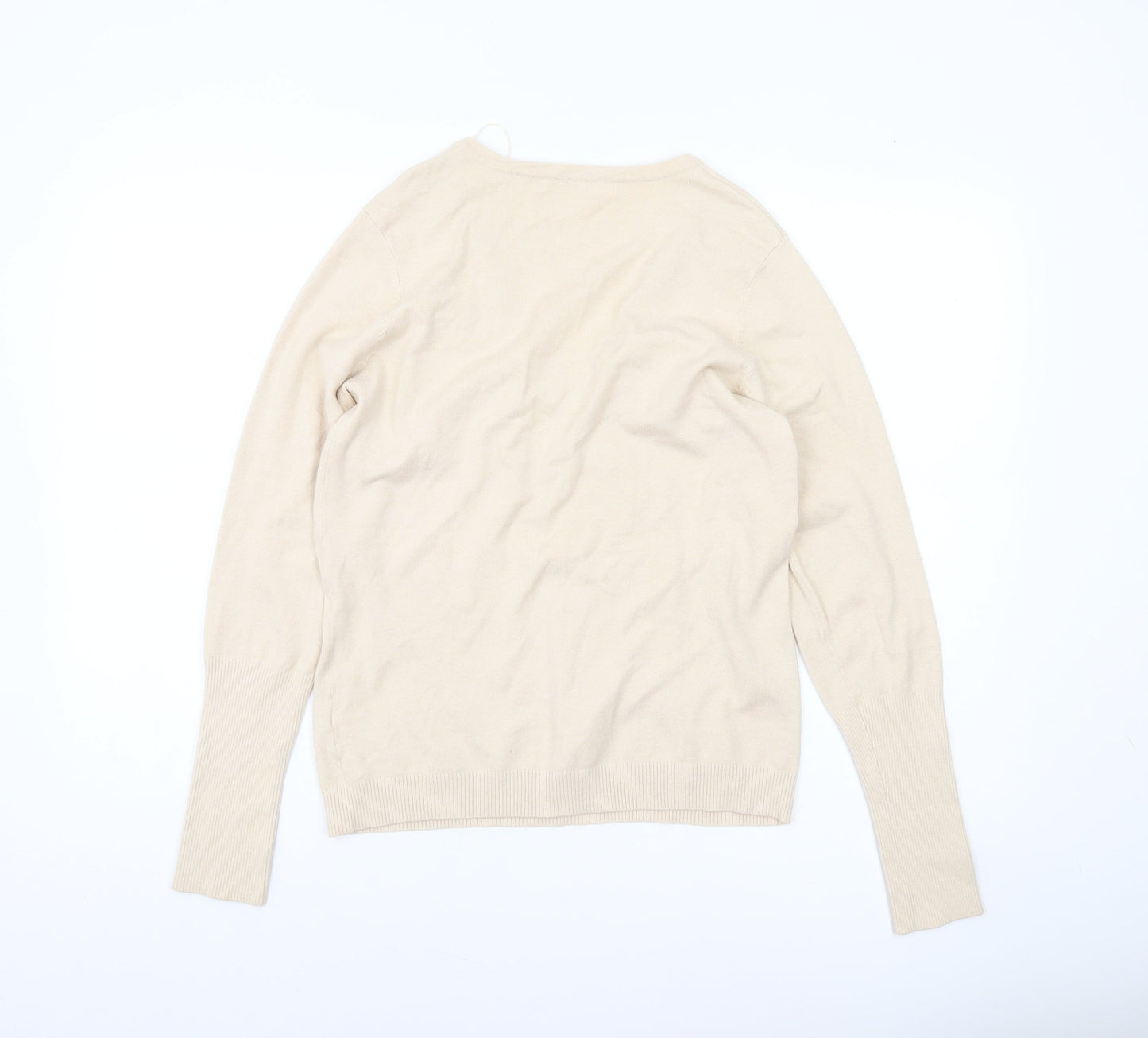 River Island Womens Beige V-Neck Pullover Jumper Size 14