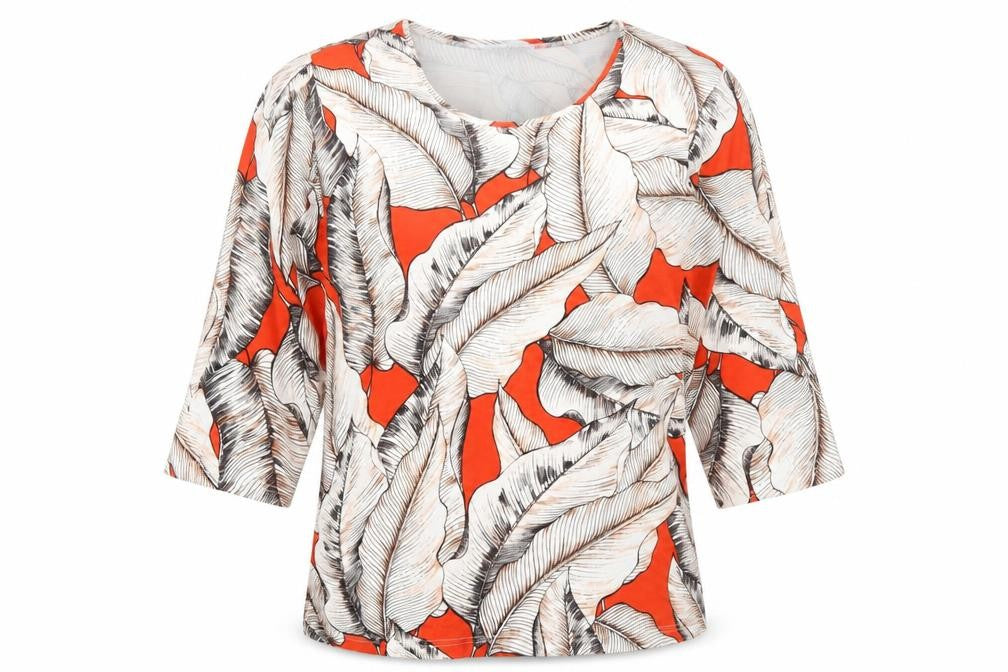 Womens UK Size 10 Tea Lane Orange Tunic Blouse