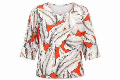 Womens UK Size 10 Tea Lane Orange Tunic Blouse