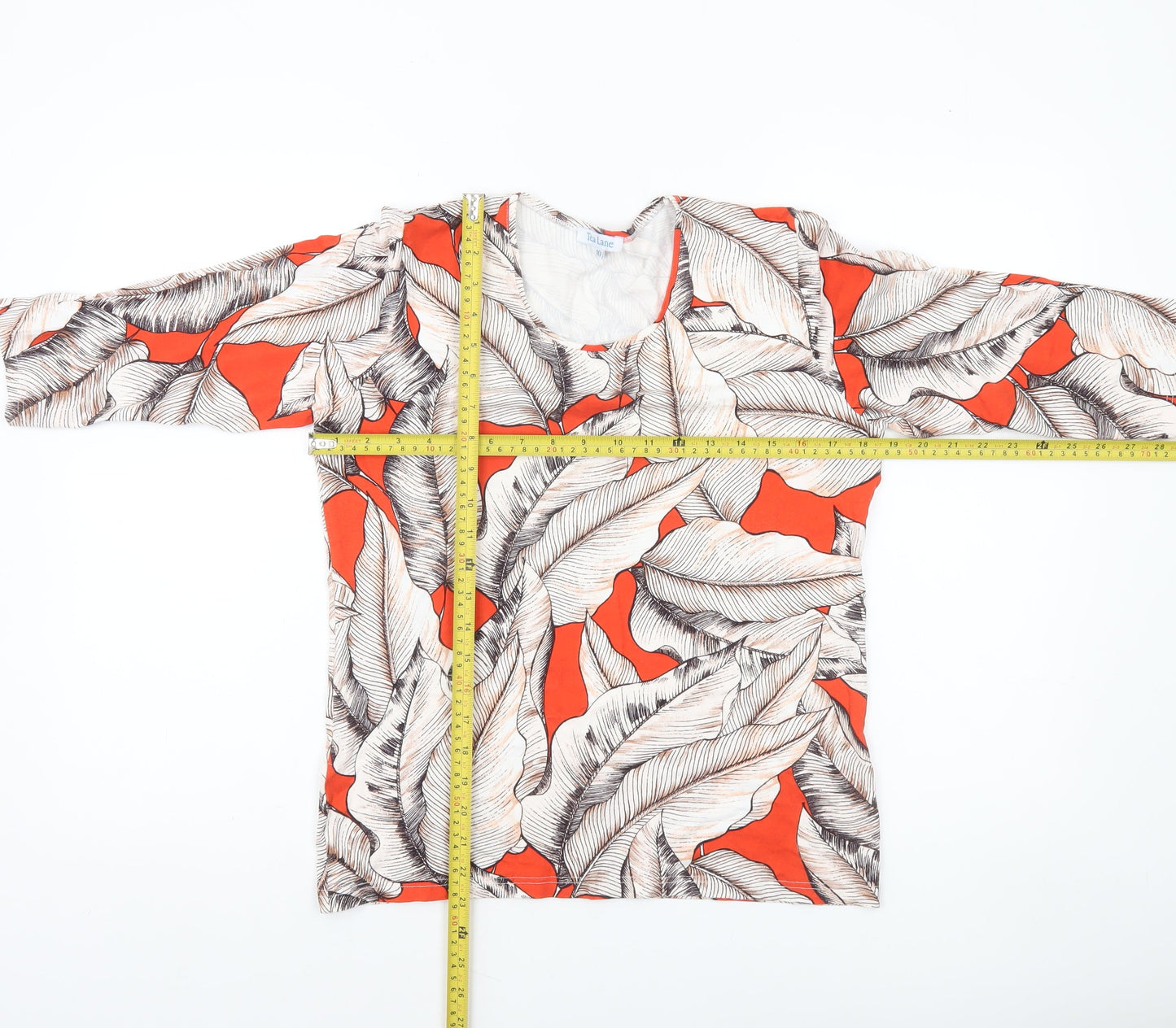 Womens UK Size 10 Tea Lane Orange Tunic Blouse
