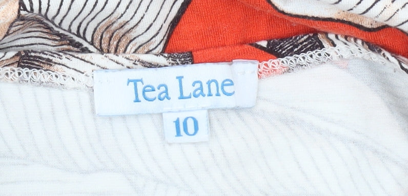 Womens UK Size 10 Tea Lane Orange Tunic Blouse