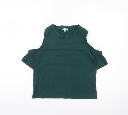 Womens UK Size 10 River Island Green Basic T-Shirt