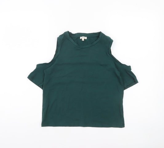 Womens UK Size 10 River Island Green Basic T-Shirt