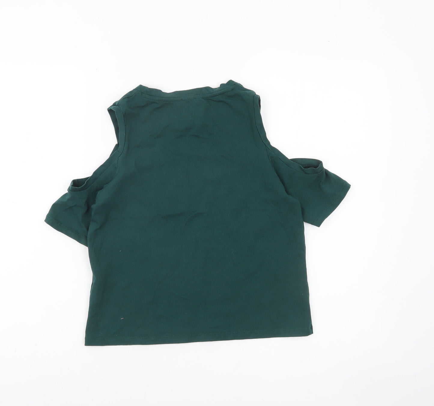 Womens UK Size 10 River Island Green Basic T-Shirt