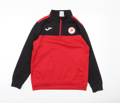 Joma Boys Red Black 1/4 Zip Training Sweatshirt 14 Years Regular Fit