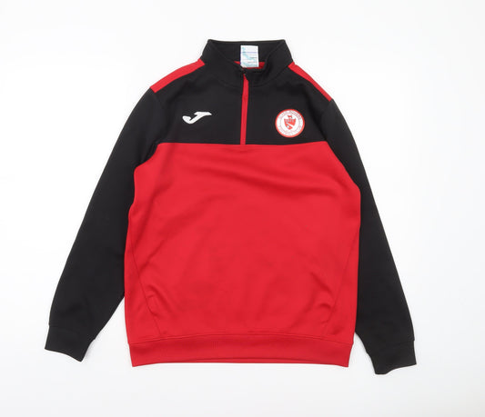 Joma Boys Red Black 1/4 Zip Training Sweatshirt 14 Years Regular Fit