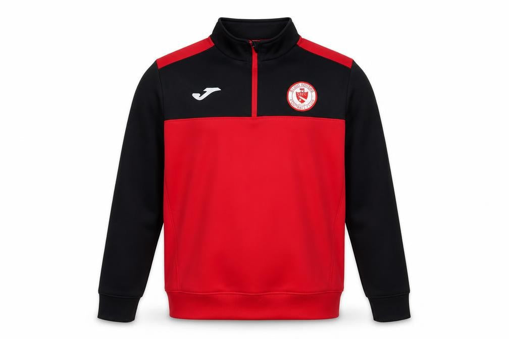 Joma Boys Red Black 1/4 Zip Training Sweatshirt 14 Years Regular Fit