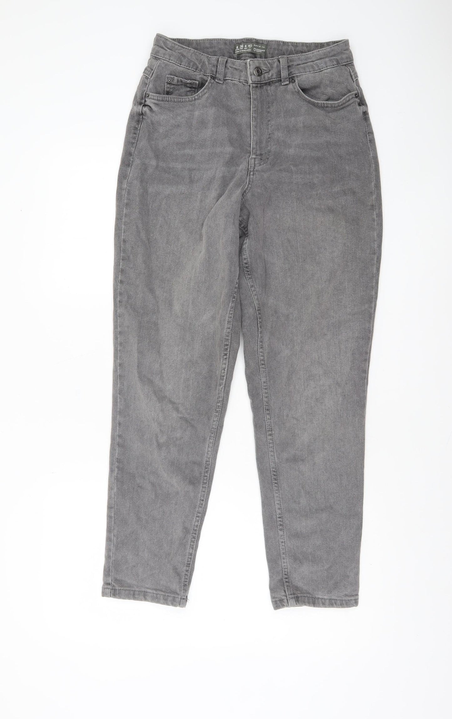 Womens UK Size 8 Primark Regular Fit Straight Grey Jeans