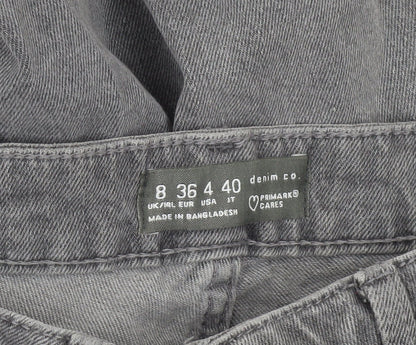 Womens UK Size 8 Primark Regular Fit Straight Grey Jeans