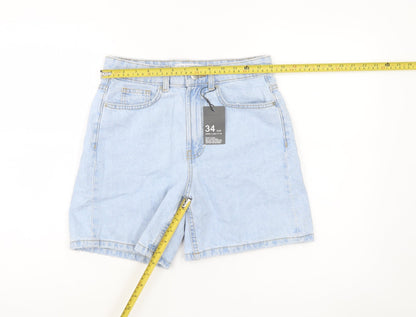 Primark Women Blue Size 6 High Waist Denim Bermuda Shorts