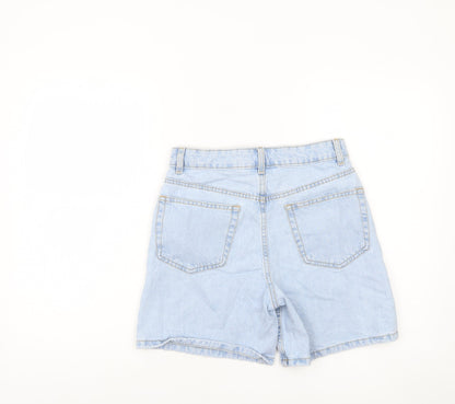 Primark Women Blue Size 6 High Waist Denim Bermuda Shorts